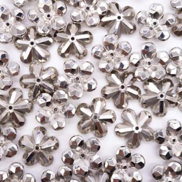 Imagem de Miçanga Passante Flor Abs Níquel 5 Pétalas 28mm 30pçs 90g - Macall