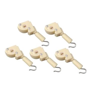 Imagem de Fenteer 5 peças de bastões de inclinação de baixo, acessórios de trilho baixo, metal, substituição para mecanismo de inclinação horizontal de persianas, Bege