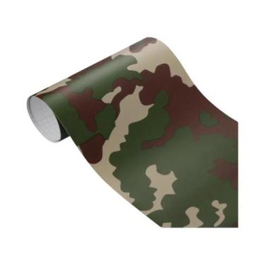 Imagem de Filme De Vinil Camuflado Verde Floresta 30x100cm Adesivo Digital Camuf