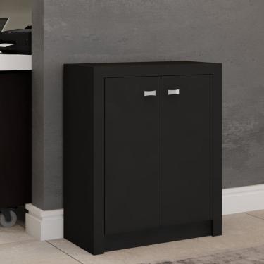 Imagem de Armário para Escritório Rose 2 Portas Baixo Preto - Panorama Móveis