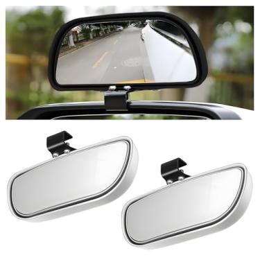 Imagem de Wuyaoyao 2 peças de espelho de ponto cego de carro, retrovisores retangulares de vidro HD para carros, espelho retrovisor lateral de ângulo amplo ajustável de 360°, acessórios de carro para caminhão