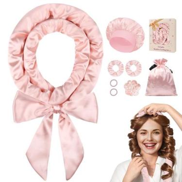Imagem de Modelador de cabelo sem calor Ystrybo Satin Curls Overnight 8 unidades