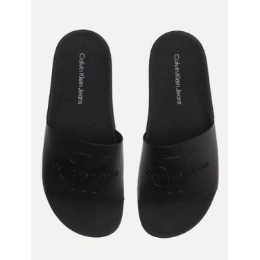 Imagem de Chinelo Calvin Klein Jeans Slide Logo Issue Preto, 41/42