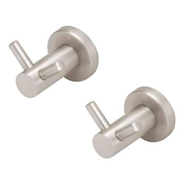 Imagem de Kit 2 Porta Toalha Cabide Duplo Banheiro Inox Escovado