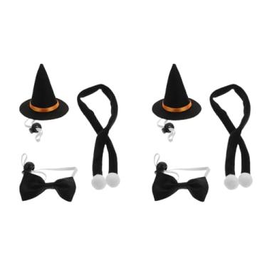 Imagem de Balacoo 2 conjuntos de chapéus de hamster de dragão barbudo de bruxa fantasia de dragão barbudo chapéu de dragão barbudo roupas pretas decoração de répteis gravata borboleta preta roupas de hamster