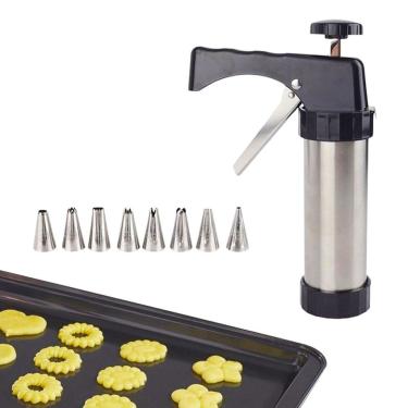 Imagem de Maquina Modeladora Biscoitos Cookies Confeitar 8 Bicos Alumínio