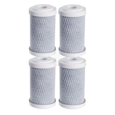 Imagem de Kit 4 Elemento Carbon Block 5X2.1/2 5 Micras Carvão Ativado - BR Fish 