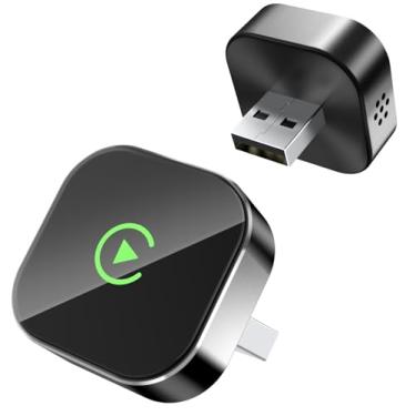 Imagem de Adaptador CarPlay sem fio 2025 para Apple, conversor com fio para adaptador sem fio CarPlay, design USB-C/C, Plug & Play, Dongle Stick para carro, apenas para carros Apple CarPlay com fio e para