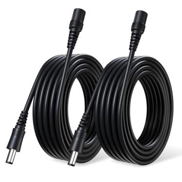 Imagem de 2 cabos de extensão de energia de 10 m (10 m), conector de 2,1 mm x 5,5 mm, compatível com cabo adaptador universal de 12 V CC ou carregador de parede para câmera de segurança IP/sistema DVR/NVR