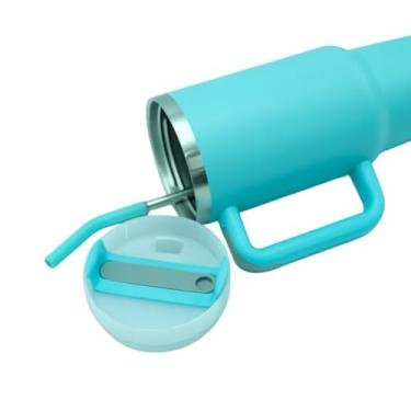 Imagem de Garrafa térmica em aço inoxidável Mantém as bebidas na temperatura ideal Ideal para o ginásio, trabalho, viagens e uso diário (Azul Celeste)