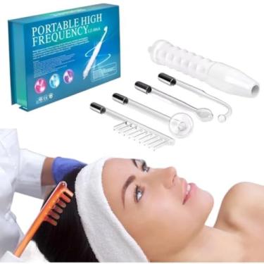 Imagem de Aparelho de Alta Frequência Portátil Profissional - Tratamento Facial e Capilar com 4 Eletrodos para Acne, Oleosidade e Limpeza de Pele