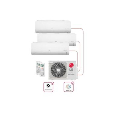 Imagem de Ar Condicionado Multi Split Inverter 3 ambientes (Hiwall 1X 9.000BTUS, 2X12.000BTUS) Quente/Frio WiFi integrado