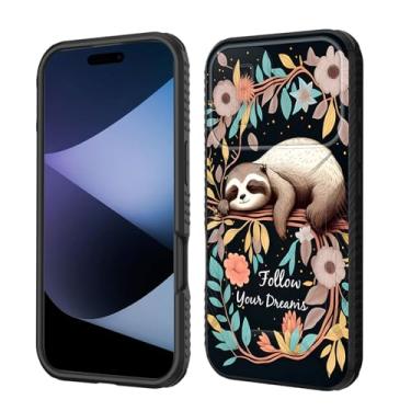 Imagem de wiaekosef Capa para iPhone 17 Capa de lente de câmera deslizante embutida, proteção resistente à prova de choque, capa de camada dupla para iPhone 17 de 6,3 polegadas 2025, linda preguiça bebê na