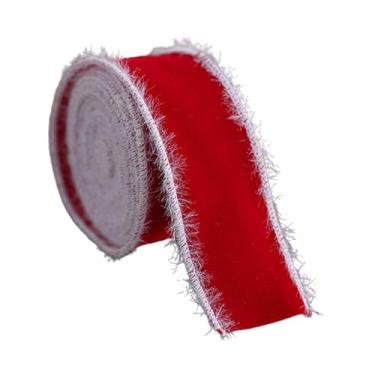 Imagem de Colaxi Fita de veludo de Natal, decoração de Natal, suprimentos para festas, embrulho de presentes multiuso, fita de Natal para artesanato feito à mão, Style D