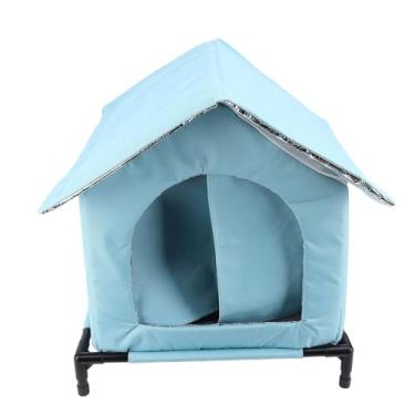 Imagem de GLOGLOW Casas de Gatos e Condomínios Casa de Gatos Ao Ar Livre, à Prova de Intempéries Fechada Em Abrigo de Isolados de Inverno Selvagens de Selvagens para Internos Externos Nan (Azul)