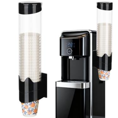 Imagem de MYITYARD Dispensador de copo, suporte de copo tipo puxador, suporte de parede, dispensador de copo para refrigerador de água, serve para copos descartáveis de papel e plástico de 198 g - 340 g para