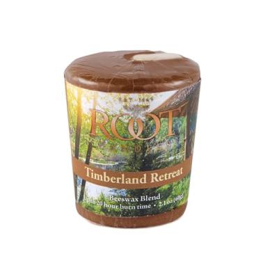 Imagem de Root Candles Velas votivas perfumadas, mistura de cera de abelha de 20 horas, pacote com 18, Timberland Retreat