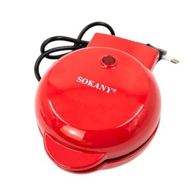 Imagem de Mini Máquina Waffle Donuts Rosquinhas Retro Vermelha 110V - Shopmix