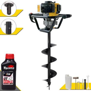 Imagem de Perfurador Lynus PSL517 À Gasolina 2T 52cc 9.000rpm 1,8HP de Potência Com Broca 80x20cm Para Mourões e Reflorestamento + ÓLEO TOYAMA 2T