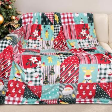 Imagem de Gogreen Cobertor de Natal aconchegante - Tamanho de flanela 300 g/m2 para decoração de casa - Ultra macio (xadrez clássico de Natal, manta - 127 cm x 152 cm)