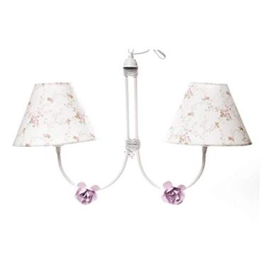 Imagem de Lustre 2L Simples 2 Flores P Rosa Quarto Bebê Infantil