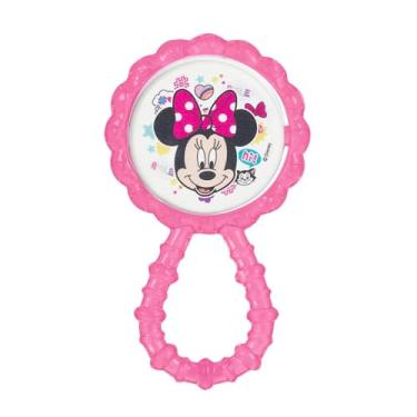 Imagem de BabyGo - Chocalho Mordedor Macio Flexível Minnie Disney - Estimula Audição e Coordenação Motora, Material Livre de BPA, Design Divertido e Seguro para Bebês