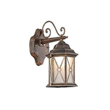Imagem de Luminária de parede tradicional estilo Victoria para varanda, luminária de parede externa à prova d'água de alumínio com vidro, luminária de parede externa para pátio, jardim, garagem e port