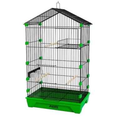 Imagem de Gaiola Periquito Malha Fina Pássaros - Branco Vermelho - Gaiolas Quati