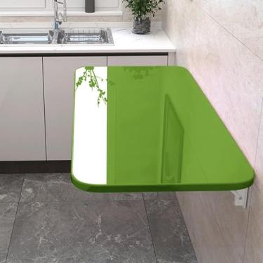 Imagem de Mesa suspensa de parede, mesa dobrável de parede, mesa dobrável para lavanderia, bancada de trabalho de parede flutuante, para lavanderia, cozinha, mesa de parede pequena dobrável (cor: Gre