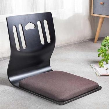 Imagem de UISLA Piso japonês sem pernas, tatami para sala de estar, meditação de madeira, braço de janela de sacada, sofá preguiçoso para ler, assistir TV