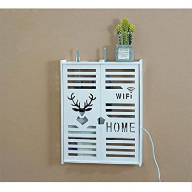 Imagem de Prateleira de TV montada na parede, caixa de armazenamento com controle remoto Wi-Fi para quarto, sala de estar, A38 x 9,5 x 50 cm