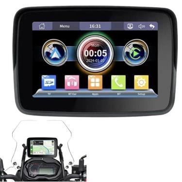 Imagem de Navegador GPS Moto Espelhamento Android Auto CarPlay Tela 5 Polegadas Touch Bluetooth Motocicleta Central Multimidia