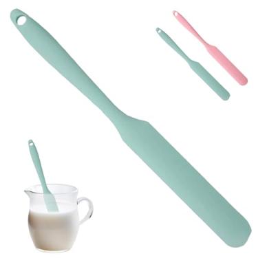 Imagem de Espátula de silicone, espátula fina antiaderente resistente ao calor, palito de agitação de fermento, espalhador de geleia para manteiga de amendoim, espátulas de manteiga de creme de bolo para raspar