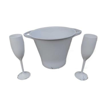 Imagem de Kit Com 5 Baldes De Gelo Em AcríLico 5 Litros | Combo Para Bebidas E Gelo(Branco)