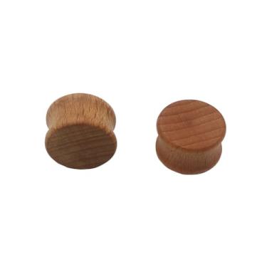 Imagem de Alargador Madeira plug fechado 10mm a 20mm 1 Par - HHW, Marrom, 12