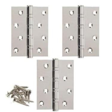 Imagem de Dobradiça 4x3 Aço Inox Escovado com Rolamento Cartela com 3un Única