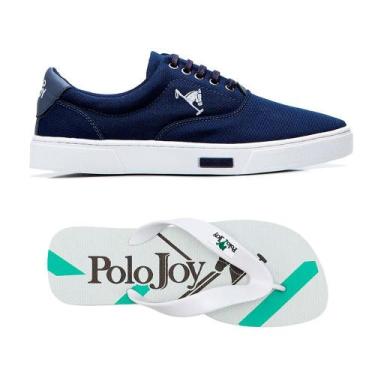 Imagem de Kit 1 Tênis Casual + 1 Chinelo Polo Joy, 36, Azul escuro