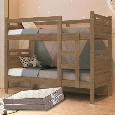 Imagem de Beliche Solteiro Robusta Multifuncional Vira Duas Camas Com Colchão D3