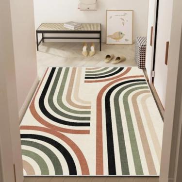 Imagem de O tapete para a porta de entrada é um tapete doméstico com um toque luxuoso e aconchegante para o hall de entrada (80 x 120 cm, 2,6 x 3,9 pés/CQR474)