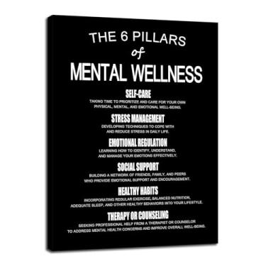 Imagem de OS 6 PILARES DO BEM-ESTAR MENTAL: Como eles ajudam no crescimento pessoal, decoração motivacional de parede, terapia para casa, escola, quarto, escritório, emoldurado, pronto para pendurar [45,7 cm L