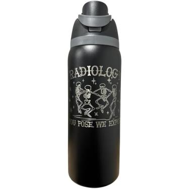 Imagem de Silva lining designing Garrafa de água Xray Technician Radiology Worker Gift Medical Worker Mug Gift (947.2 g Black(76)-Expose(A75))