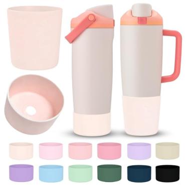 Imagem de Limotex 2 peças de botas protetoras curtas e altas de silicone compatíveis com Owala 850 g e 1,134 g FreeSip Sway garrafas e copos - antiderrapantes, resistentes a arranhões, adequadas para atividades