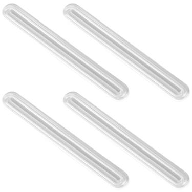 Imagem de 4 peças de protetor de parede longo do encosto da cadeira, protetores de para-choques de porta de carro de silicone transparente para proteger tiras adesivas de almofada de para-choques de móveis de