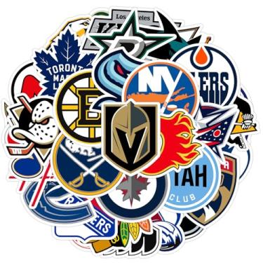 Imagem de 33 adesivos de hóquei, decalques de vinil de hóquei no gelo, adesivos para decoração de garrafas de água, para-choques, bagagem de computador, diário, capacete de guitarra