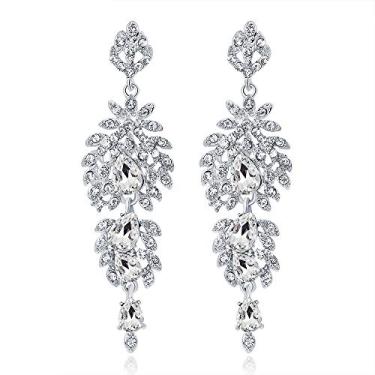 Imagem de Brincos pendentes de casamento com strass de prata, candelabro de cristal marquise para noivas, casamento, feriado, festa de aniversário, tipo 3