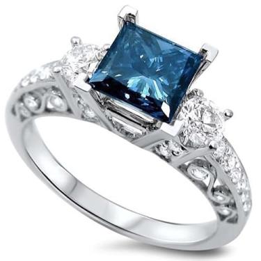 Imagem de Aliança de noivado de zircônia cúbica quadrada azul banhada a ouro branco, alianças de compromisso, festas noturnas, presentes de dia dos namorados, alianças de eternidade para mulheres, 8, Cobre, Sem