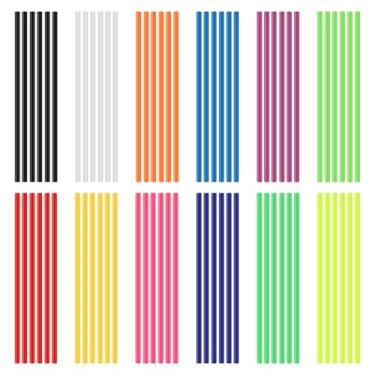 Imagem de 72 peças de decoração de raio de bicicleta, cores mistas, raio, couro, raio, capa decorativa, envoltório para cadeira de rodas de motocicleta e bicicleta