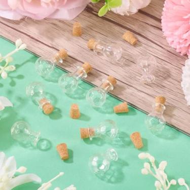 Imagem de 10 frascos pequenos de vidro com rolhas de cortiça, pequenos frascos de desejos, pequenos frascos de vidro de cortiça para casamento, aniversário, festa de Natal, decoração de casa