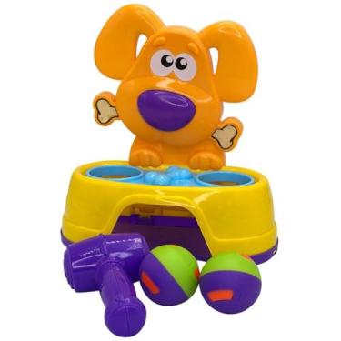 Imagem de Brinquedo Infantil Bate Dog com 2 Bolinhas e Martelo, Kit de Jogo Educativo para Crianças