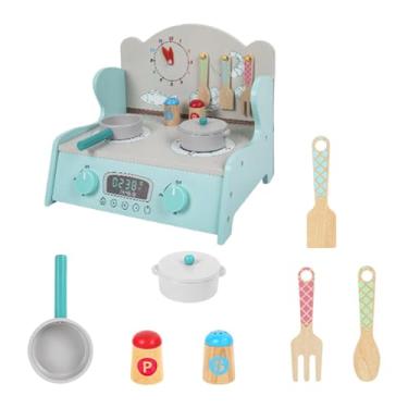 Imagem de JunZheHub Cozinha de Brinquedo Infantil - Ideal para Brincar de Faz de Conta, Lembrancinhas para Festas Pré-escolares E Jardim de Infância, Estimula a Coordenaç, Conjunto Azul a